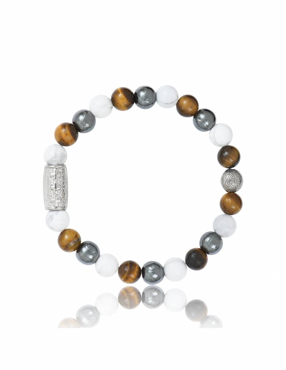 Howlite  Oeil de Tigre  Hematite